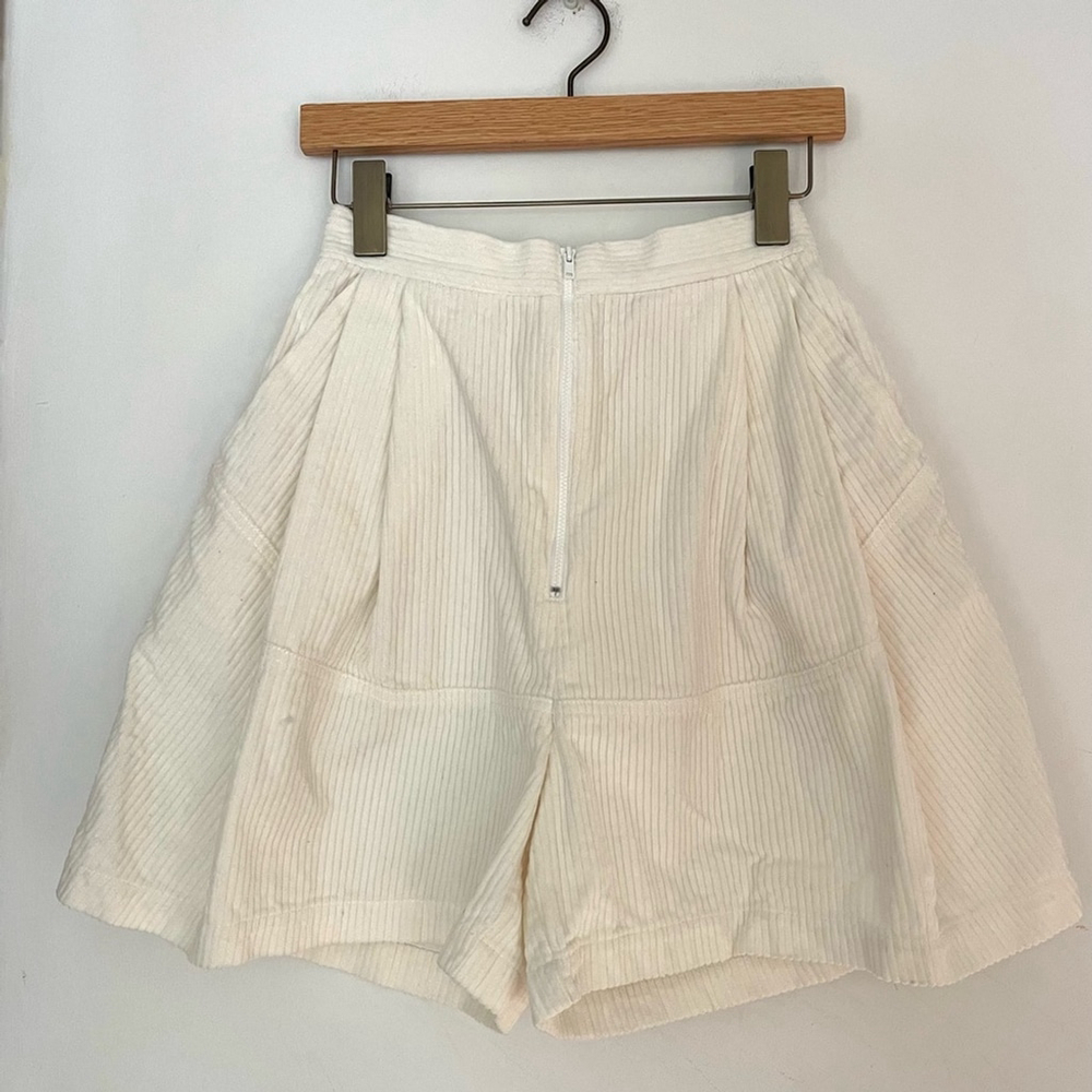 Rachel Comey Bandini Shorts off White Corduroy Pleated High Rise Size 2 Designer - Picture 3 of 7